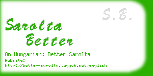 sarolta better business card